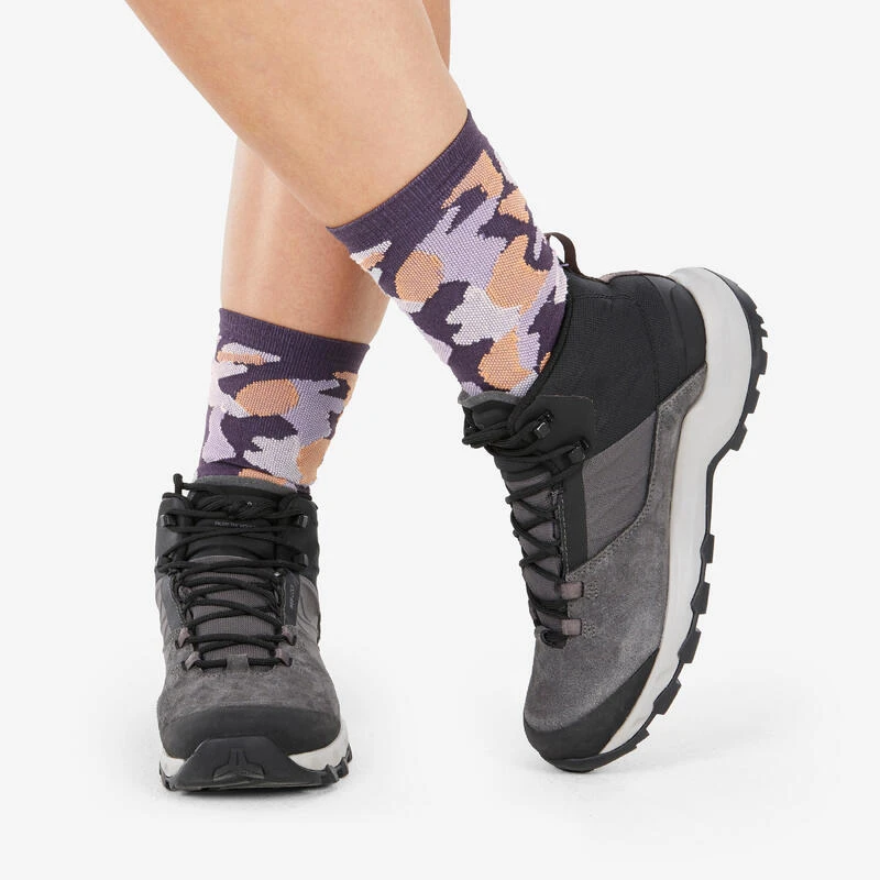 Quechua Chaussettes Randonnée - Hike 500 High Trendy Purple & Kamo X2 Paires 2 Quechua Chaussettes Randonnée - Hike 500 High Trendy Purple & Kamo X2 Paires - Image 2