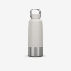 Quechua Gourde Inox 1L Avec Bouchon à Vis Pour La Randonnée - Blanc