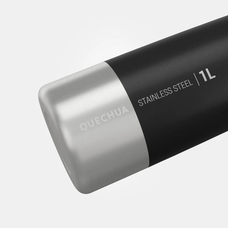 Quechua Gourde Inox 1L Avec Bouchon à Vis Pour La Randonnée - Noir 3 Quechua Gourde Inox 1L Avec Bouchon à Vis Pour La Randonnée - Noir - Image 3