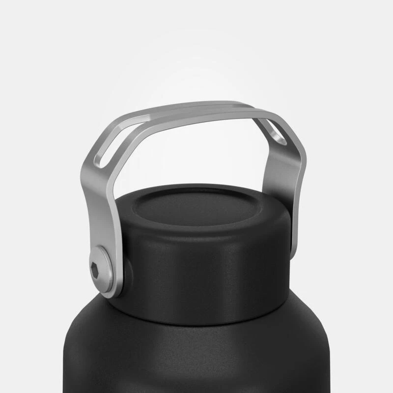 Quechua Gourde Inox 1L Avec Bouchon à Vis Pour La Randonnée - Noir 4 Quechua Gourde Inox 1L Avec Bouchon à Vis Pour La Randonnée - Noir - Image 4
