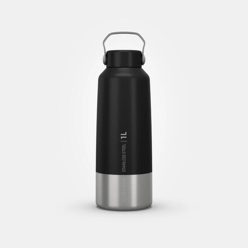Quechua Gourde Inox 1L Avec Bouchon à Vis Pour La Randonnée - Noir 10 Quechua Gourde Inox 1L Avec Bouchon à Vis Pour La Randonnée - Noir - Image 10