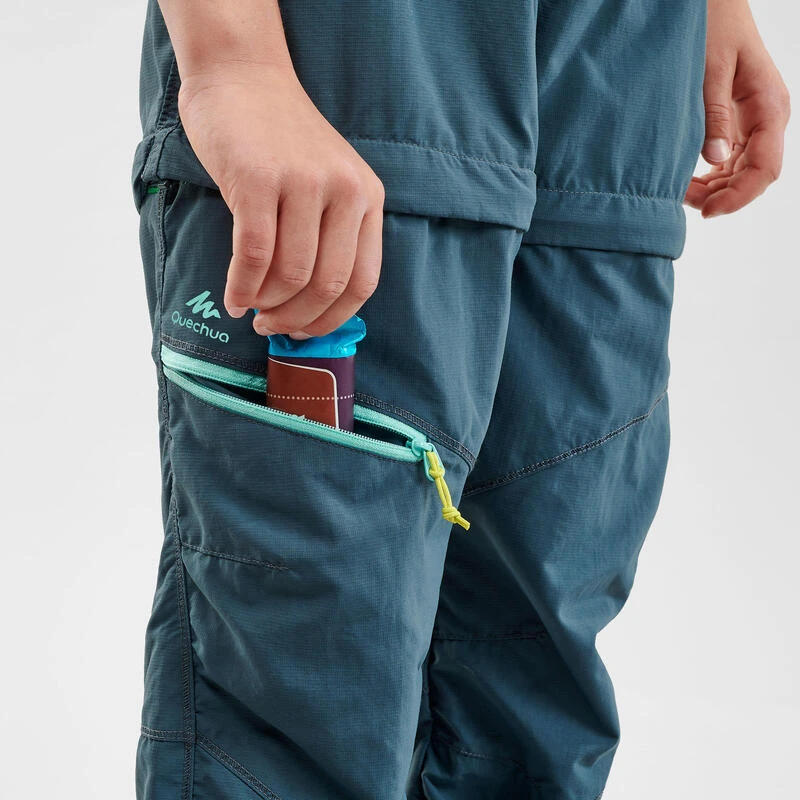 Quechua Pantalon De Randonnée Modulable - MH500 Turquoise - Enfant 7-15 Ans 4 Quechua Pantalon De Randonnée Modulable - MH500 Turquoise - Enfant 7-15 Ans - Image 4