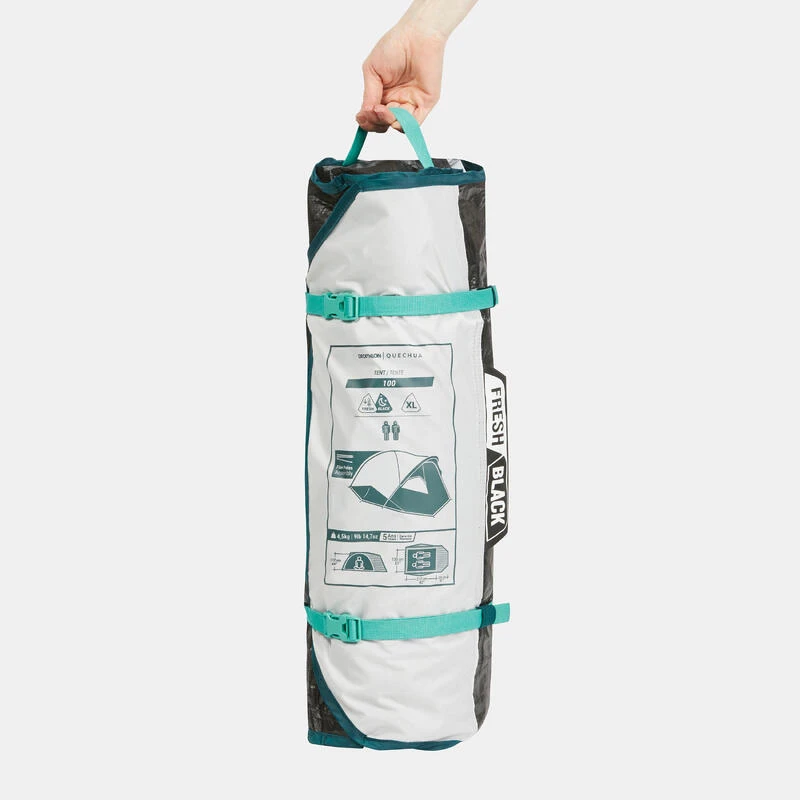 Quechua Tente De Camping - MH100 XL - 2 Places - Fresh & Black 4 Quechua Tente De Camping - MH100 XL - 2 Places - Fresh & Black - Image 4