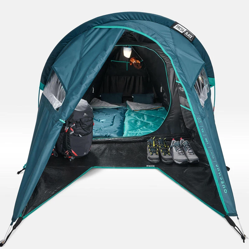Quechua Tente De Camping - MH100 XL - 2 Places - Fresh & Black 5 Quechua Tente De Camping - MH100 XL - 2 Places - Fresh & Black - Image 5