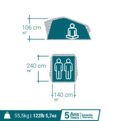 Quechua TENTE DE TOIT MH500 FRESH & BLACK 2P -Quechua tente de toit mh500 fresh and black 2p 3