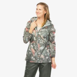 Quechua Veste Coupe Vent Et Déperlante De Randonnée - Raincut Full Zip - Femme