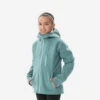 Quechua VESTE SOFTSHELL RANDONNEE - MH550 VERT PASTEL - ENFANT 7-15 ANS